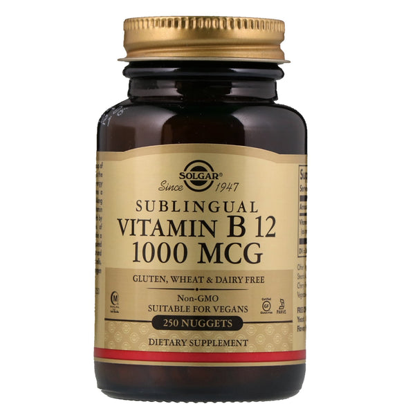 Solgar, Sublingual Vitamin B12, 1,000 mcg, 250 Nuggets - The Supplement Shop