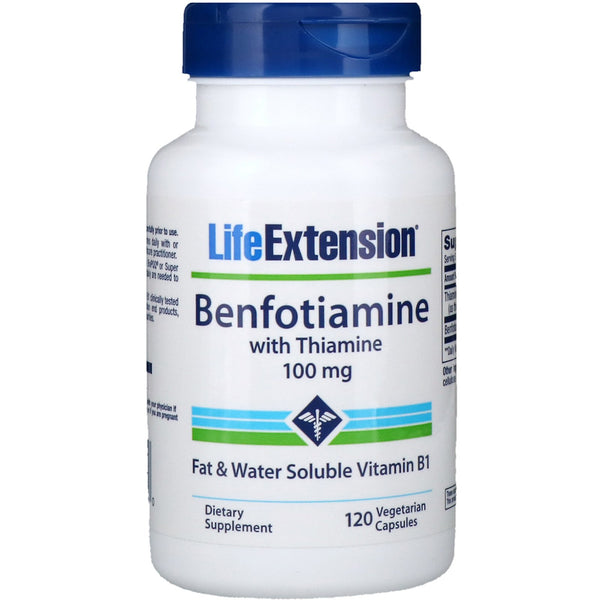 Life Extension, Benfotiamine with Thiamine, 100 mg, 120 Vegetable Capsule - The Supplement Shop