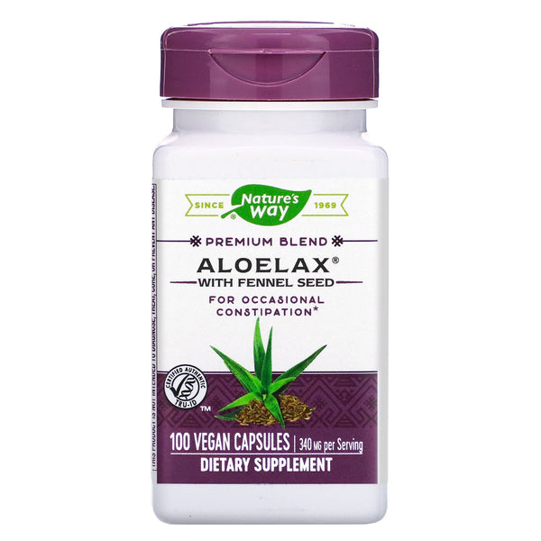 Nature's Way, Aloelax with Fennel Seed, 340 mg, 100 Vegan Capsules - The Supplement Shop