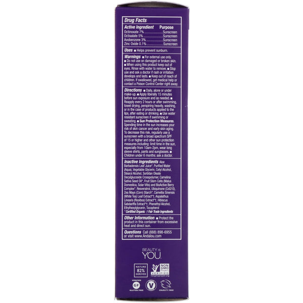 Andalou Naturals, Facial Serum, SPF 30, Age Defying, Unscented, 2 fl oz (58 ml) - The Supplement Shop