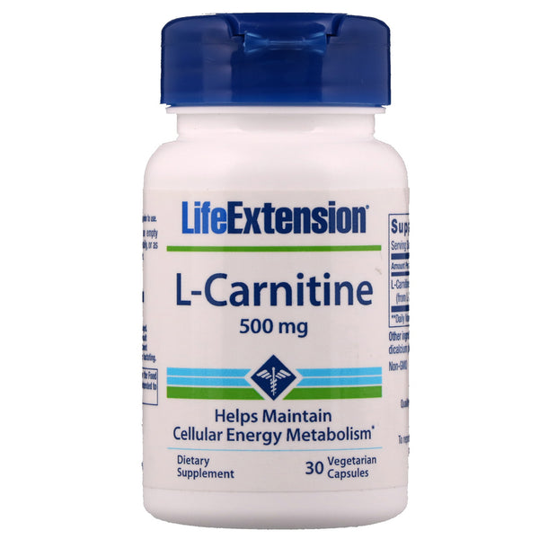 Life Extension, L-Carnitine, 500 mg, 30 Vegetarian Capsules - The Supplement Shop
