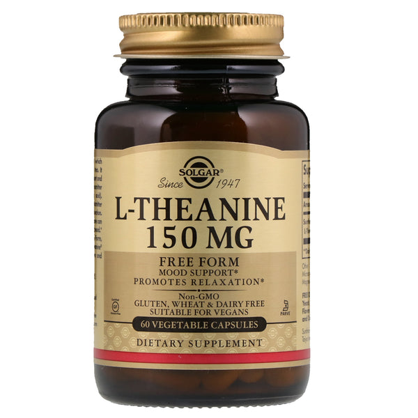 Solgar, L-Theanine, Free Form, 150 mg, 60 Vegetable Capsules - The Supplement Shop
