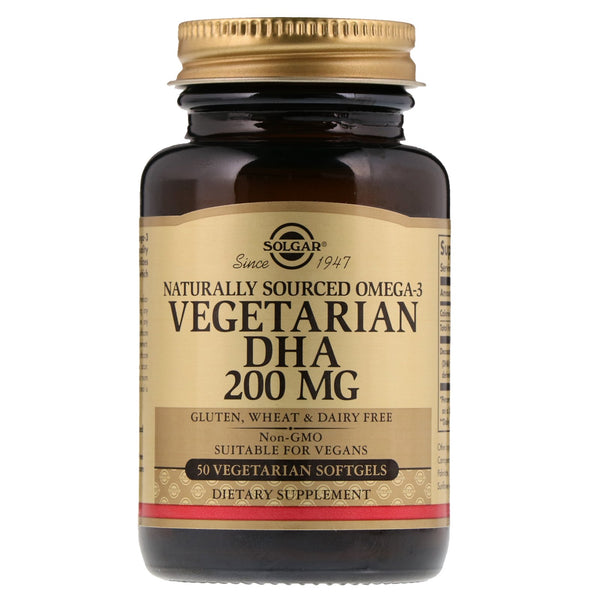 Solgar, Naturally Sourced Omega-3, Vegetarian DHA, 200 mg, 50 Vegetarian Softgels - The Supplement Shop