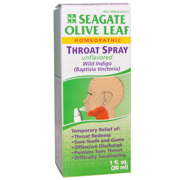 Seagate, Olive Leaf Throat Spray, Unflavored, 1 fl oz (30 ml)