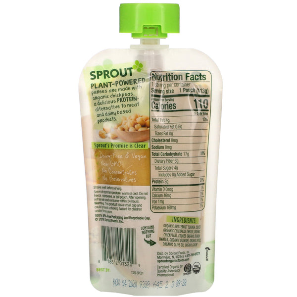 Sprout Organic, Baby Food, Stage 3, Butternut Chickpea, Quinoa & Dates, 4 oz (113 g) - The Supplement Shop