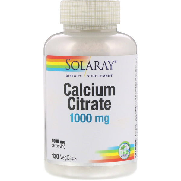 Solaray, Calcium Citrate, 1,000 mg, 120 VegCaps - The Supplement Shop