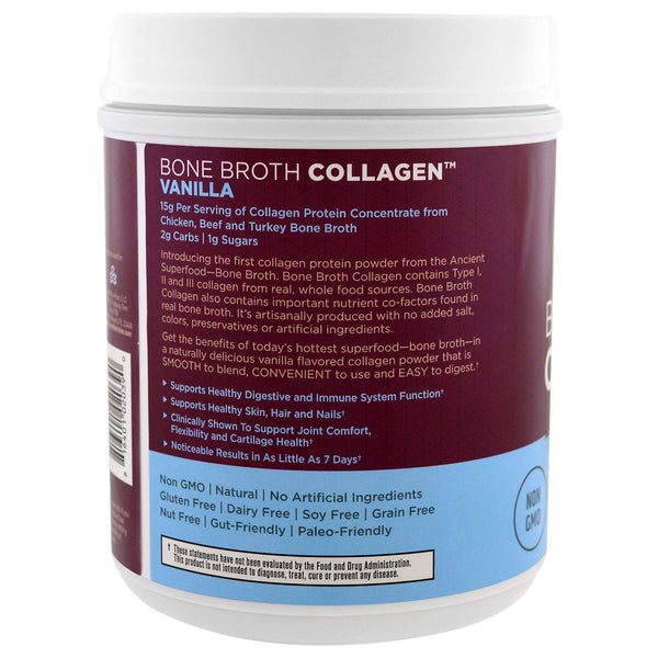 Dr. Axe / Ancient Nutrition, Bone Broth Collagen, Vanilla, 1.13 lbs (517 g) - The Supplement Shop