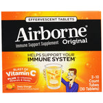 AirBorne, Original, Immune Support, Blast of Vitamin C, Zesty Orange, 3 Tubes, 10 Effervescent Tablets Each - The Supplement Shop