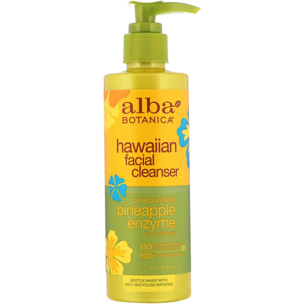 Alba Botanica, Hawaiian Facial Cleanser, Pore Purifying Pineapple Enzyme, 8 fl oz (237 ml) - The Supplement Shop