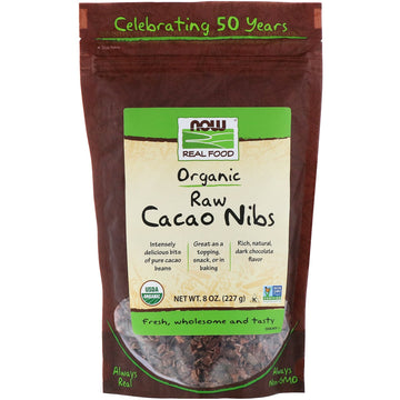 Now Foods, Organic, Raw Cacao Nibs, 8 oz (227 g)
