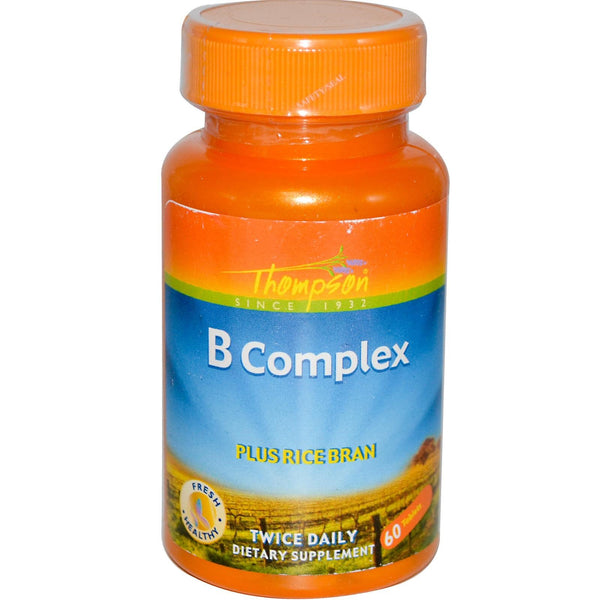 Thompson, B Complex, Plus Rice Bran, 60 Tablets - The Supplement Shop