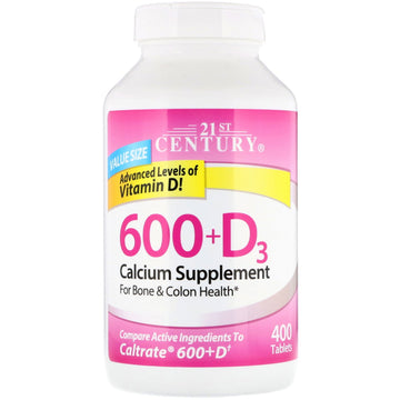 21st Century, 600+D3, Calcium Supplement, 400 Caplets