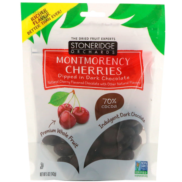 Stoneridge Orchards, Montmorency Cherries, Dipped in Dark Chocolate, 70% Cocoa, 5 oz (142 g) - The Supplement Shop