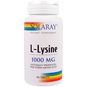 Solaray, L-Lysine, 1,000 mg, 90 Tablets