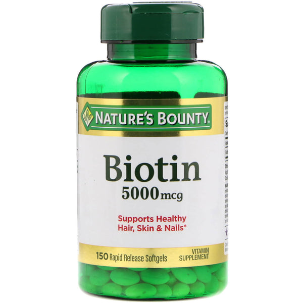 Nature's Bounty, Biotin, 5,000 mcg, 150 Rapid Release Softgels - The Supplement Shop