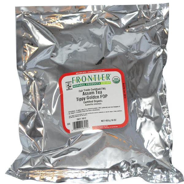 Frontier Natural Products, Organic, Fair Trade Assam Tea Tippy Golden FOP, 16 oz (453 g) - The Supplement Shop