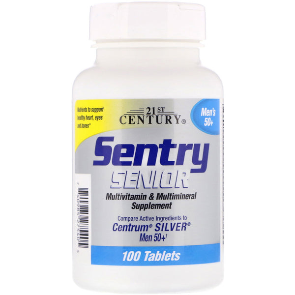 21st Century, Sentry, Senior, Men's 50+, Multivitamin & Multimineral Supplement, 100 Tablets - The Supplement Shop