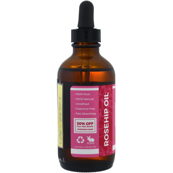 Leven Rose, 100% Pure & Organic Rosehip Oil, 4 fl oz (118 ml) - The Supplement Shop