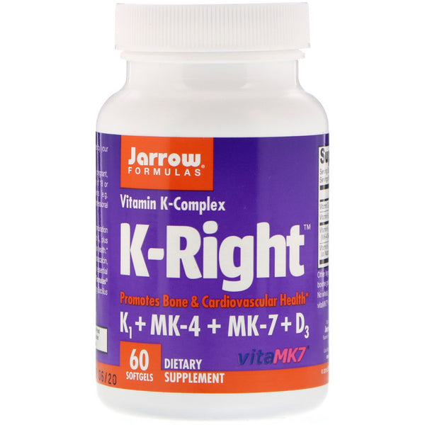 Jarrow Formulas, K-Right, Vitamin K Complex, 60 Softgels - The Supplement Shop