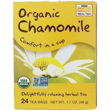 Now Foods, Organic Real Tea, Chamomile, 24 Tea Bags, 2 g Each