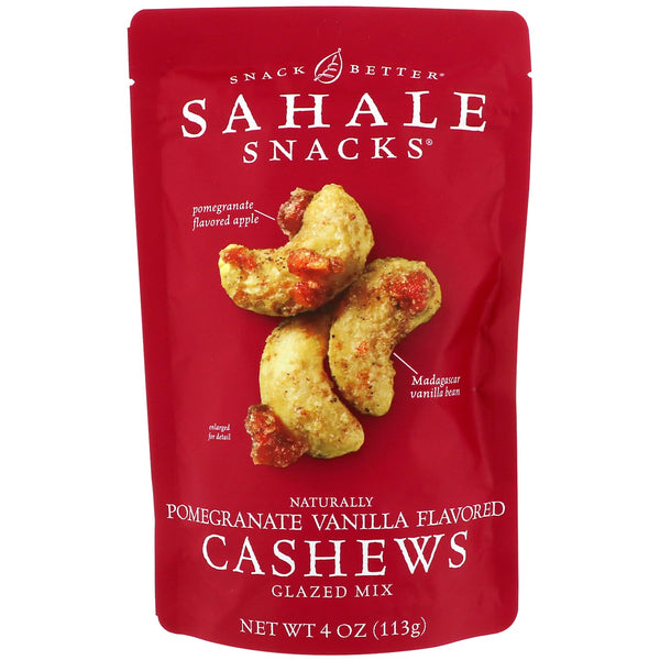 Sahale Snacks, Glazed Mix, Naturally Pomegranate Vanilla Flavored Cashews, 4 oz (113 g) - The Supplement Shop