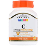 21st Century, Vitamin C with Rose Hips, 500 mg, 110 Tablets - The Supplement Shop