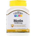21st Century, Biotin, 10,000 mcg, 120 Tablets - The Supplement Shop