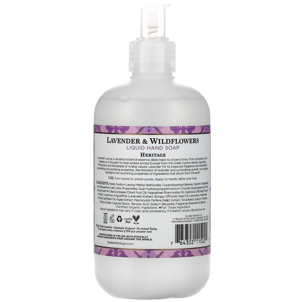 Nubian Heritage, Lavender & Wildflowers, Liquid Hand Soap, 12.3 fl oz (364 ml) - The Supplement Shop