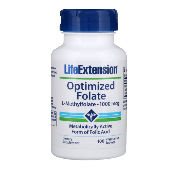 Life Extension, Optimized Folate, 1,000 mcg, 100 Vegetarian Tablets - The Supplement Shop