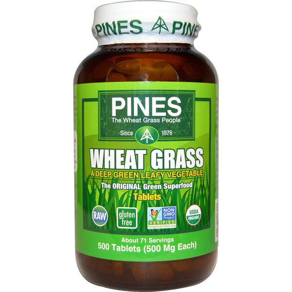 Pines International, Organic, Wheat Grass, 500 mg, 500 Tablets - The Supplement Shop
