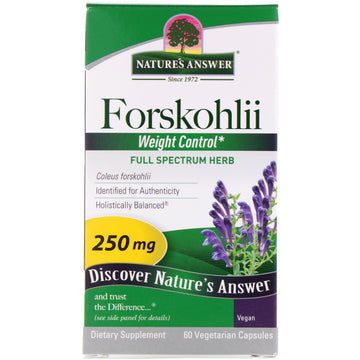 Nature's Answer, Forskohlii, 250 mg, 60 Vegetarian Capsules