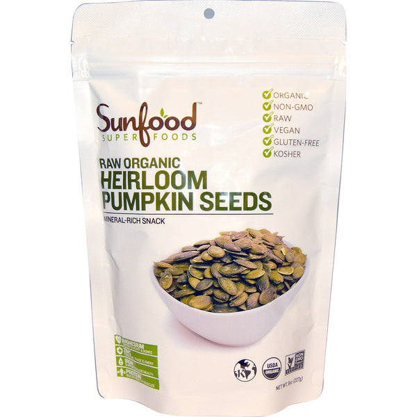 Sunfood, Raw Organic Heirloom Pumpkin Seeds, 8 oz (227 g) - The Supplement Shop