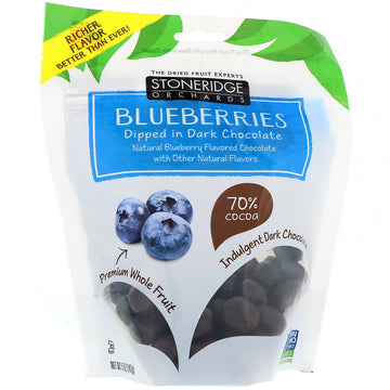 Stoneridge Orchards, Blueberries, Dipped in Dark Chocolate, 70% Cocoa, 5 oz (142 g)