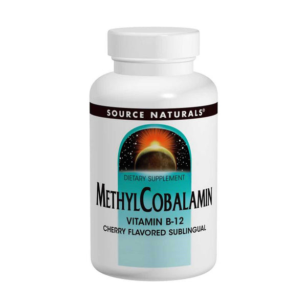 Source Naturals, MethylCobalamin Vitamin B12, Cherry Flavored, 1 mg, 120 Lozenges - The Supplement Shop