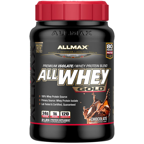 ALLMAX Nutrition, AllWhey Gold, 100% Whey Protein + Premium Whey Protein Isolate, Chocolate, 2 lbs (907 g) - The Supplement Shop