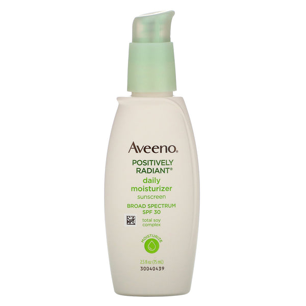Aveeno, Active Naturals, Positively Radiant, Daily Moisturizer, SPF 30, 2.5 fl oz (75 ml) - The Supplement Shop