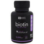 Sports Research, Biotin with Coconut Oil, 5,000 mcg, 120 Veggie Softgels - The Supplement Shop