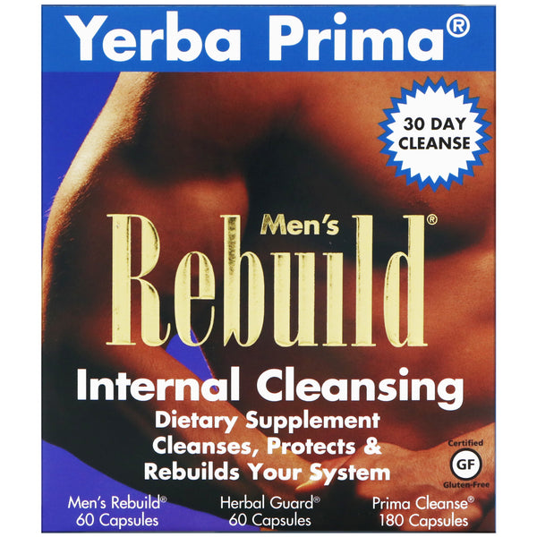 Yerba Prima, Men's Rebuild Internal Cleansing, 3 Part Program, 3 Bottles - The Supplement Shop