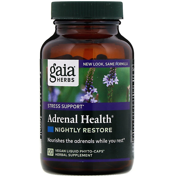 Gaia Herbs, Adrenal Health, Nightly Restore, 120 Vegan Liquid Phyto-Caps - The Supplement Shop