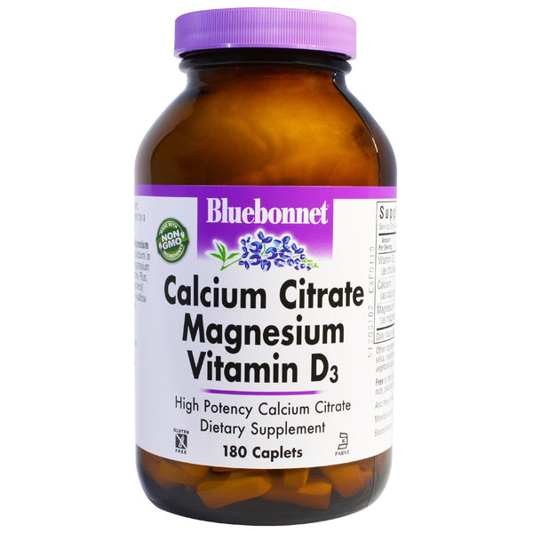 Bluebonnet Nutrition, Calcium Citrate Magnesium Vitamin D3, 180 Caplets - The Supplement Shop