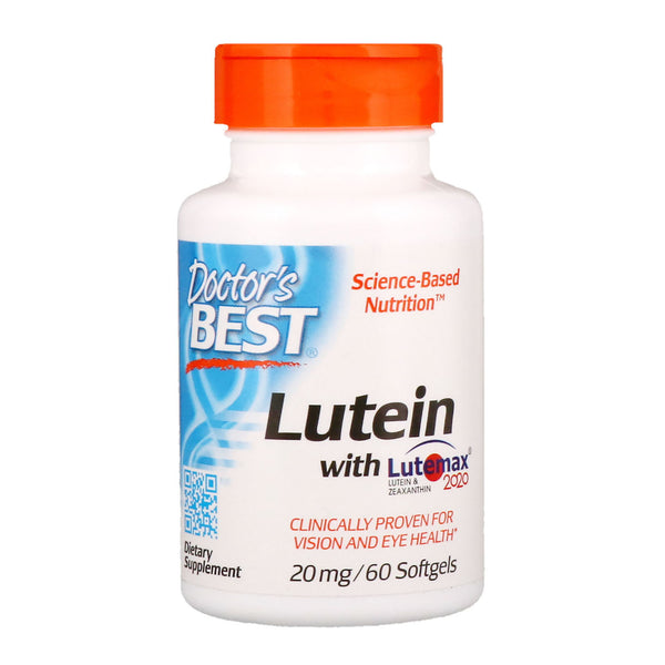Doctor's Best, Lutein with Lutemax 2020, 20 mg, 60 Softgels - The Supplement Shop
