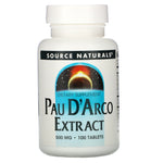 Source Naturals, Pau D'Arco Extract, 500 mg, 100 Tablets - The Supplement Shop