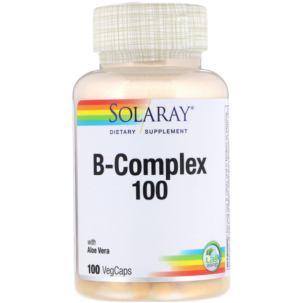 Solaray, B-Complex 100 with Aloe Vera, 100 VegCaps - The Supplement Shop