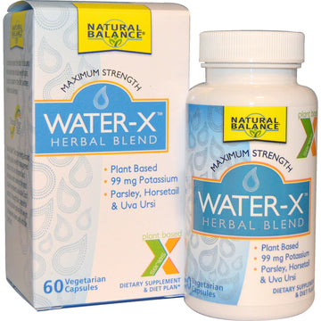 Natural Balance, Water-X, Herbal Blend, Maximum Strength, 60 Vegetarian Capsules
