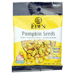 Eden Foods, Organic, Pocket Snacks, Pumpkin Seeds, Dry Roasted, 12 Packages, 1 oz (28.3 g) Each - The Supplement Shop