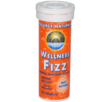 Source Naturals, Wellness Fizz, Natural Tangerine Flavor, 10 Wafers