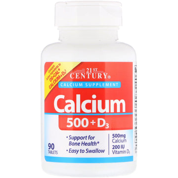 21st Century, Calcium 500 + D3, 90 Tablets