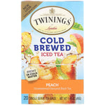Twinings, Cold Brewed Iced Tea, Peach, 20 Tea Bags, 1.41 oz (40 g) - The Supplement Shop