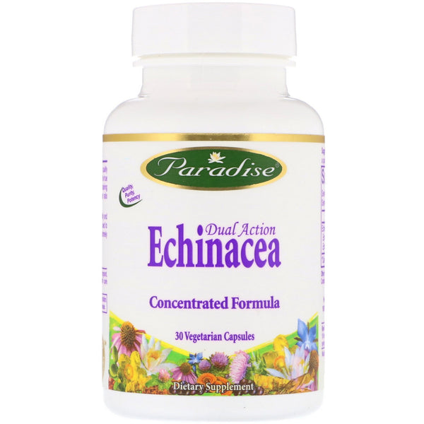 Paradise Herbs, Dual Action Echinacea, 30 Vegetarian Capsules - The Supplement Shop