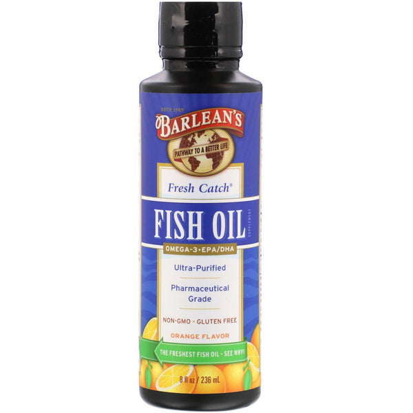 Barlean's, Fresh Catch Fish Oil, Omega-3 EPA/DHA, Orange Flavor, 8 fl oz (236 ml) - The Supplement Shop